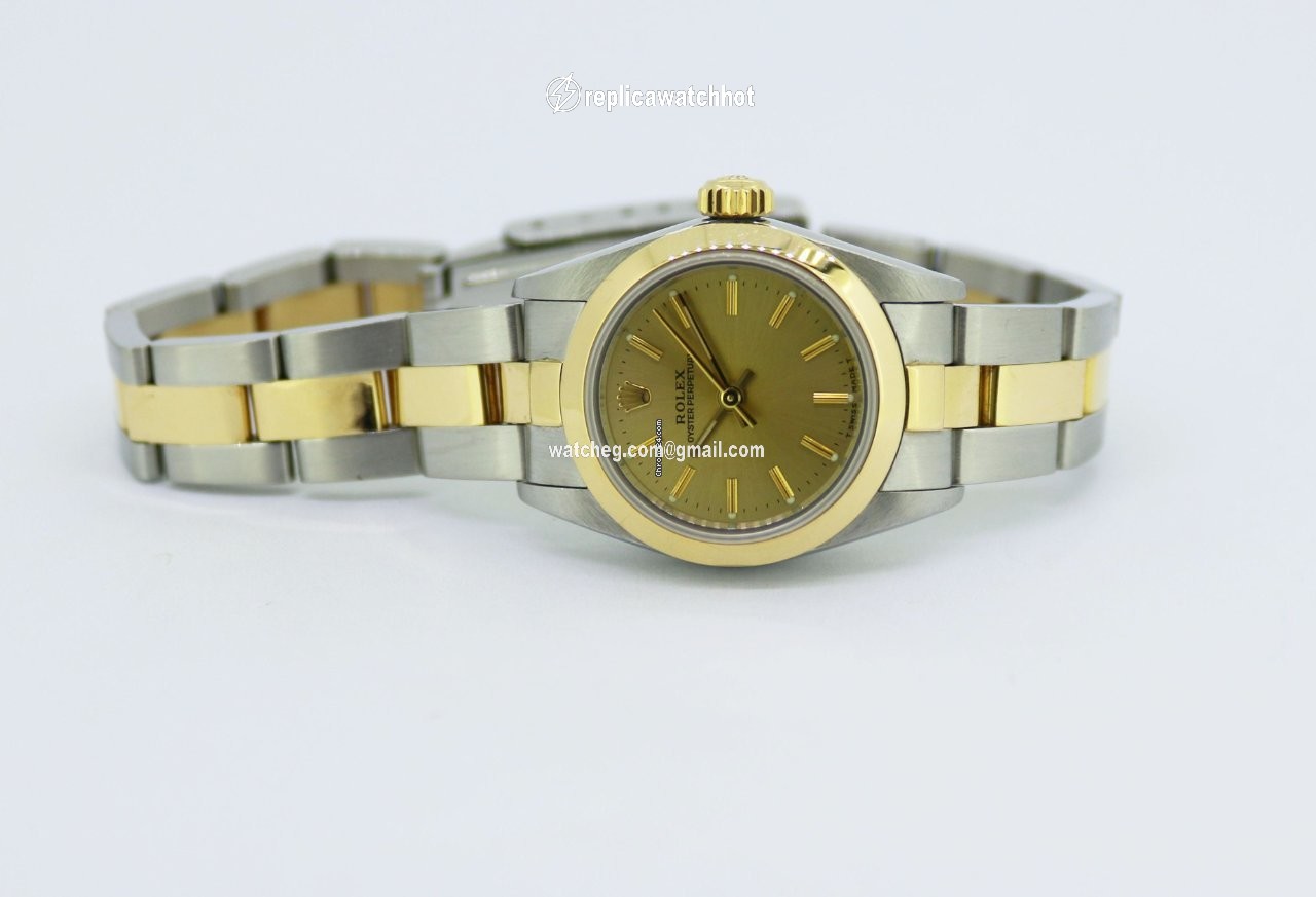 Rolex Oyster Perpetual Womens watch Gold Steel Automatic 67183 2