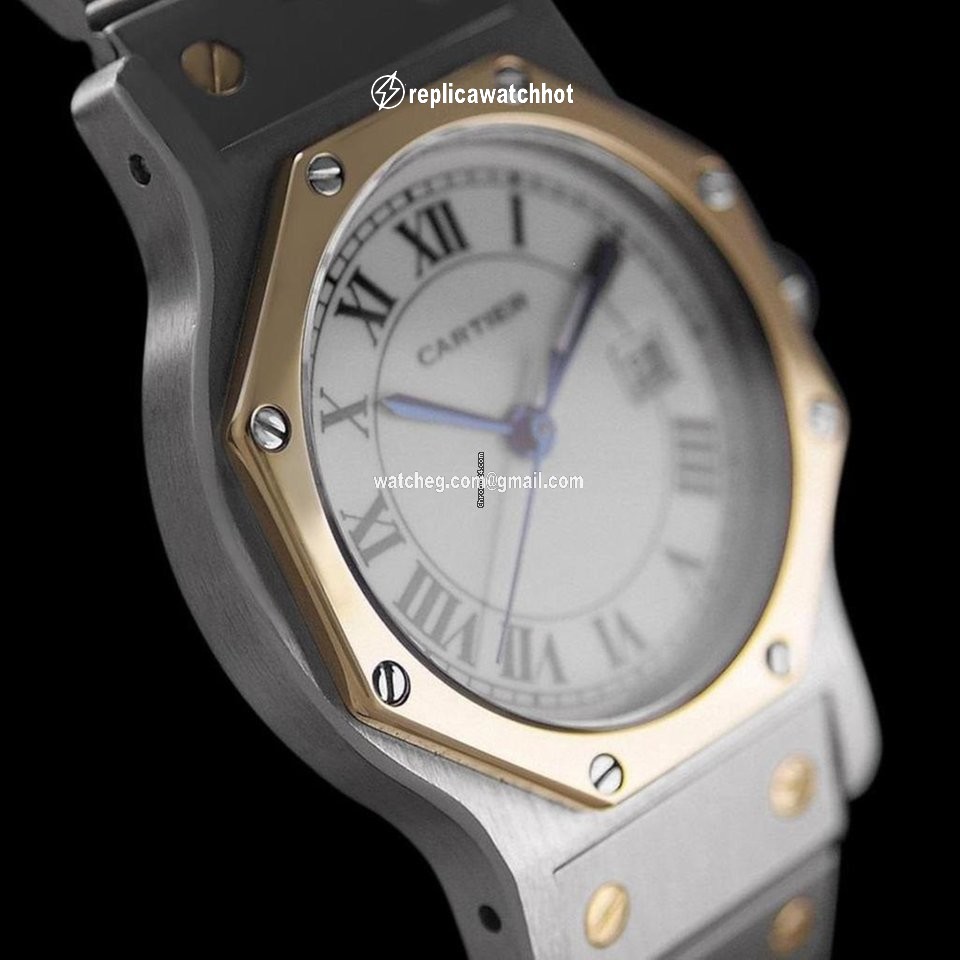 Cartier Santos Mens watch Unisex Automatic Gold Steel 8349ST 2