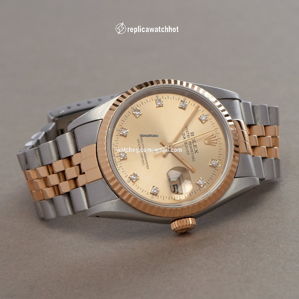 Rolex Datejust 36 Mens watch Unisex Gold Steel Automatic 16233G 2