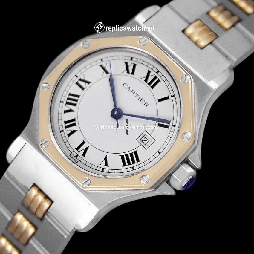 Cartier Santos Mens watch Unisex Automatic Gold Steel 8306ST 2