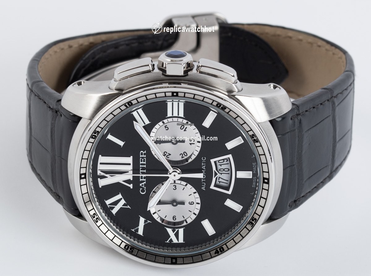 Cartier Calibre de Cartier Chronograph Mens watch Unisex Automatic Steel W7100060 2