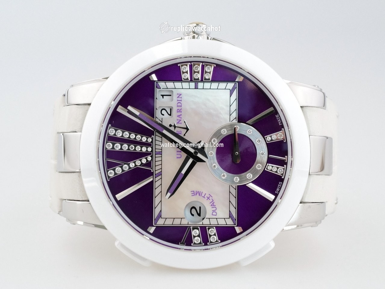 Ulysse Nardin Executive Dual Time Lady Womens watch Automatic Steel 243-10 30-07 2