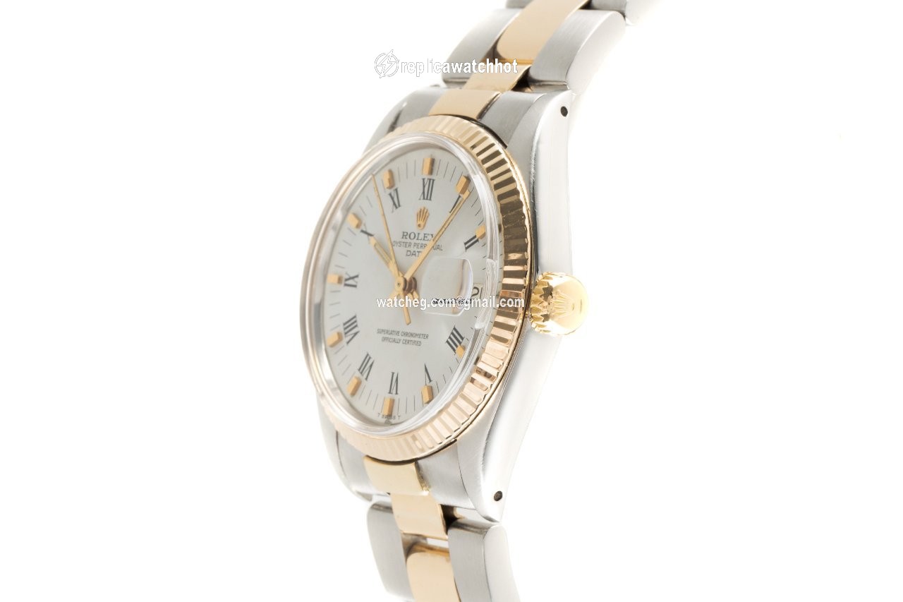 Rolex Oyster Perpetual Date Mens watch Unisex Gold Steel Automatic 1500 2