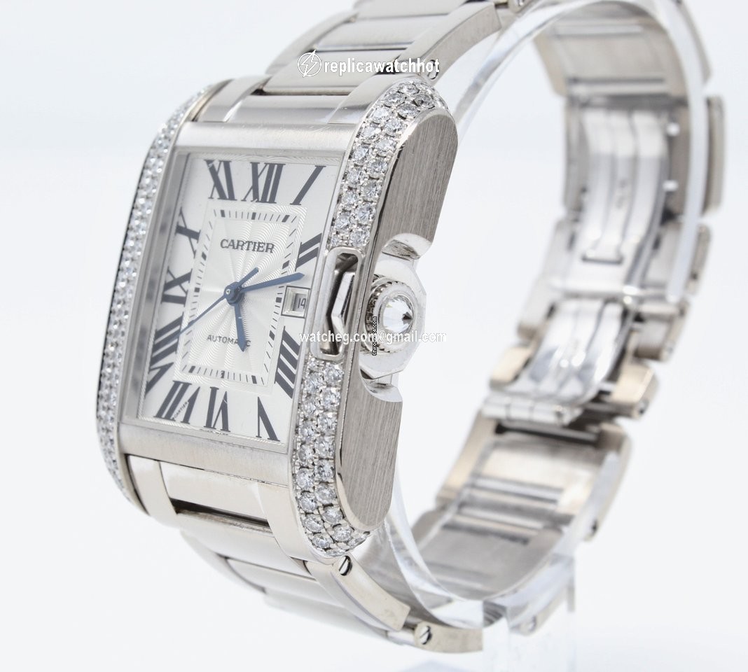 Cartier Tank Anglaise Mens watch Unisex Automatic White gold WT100009 2