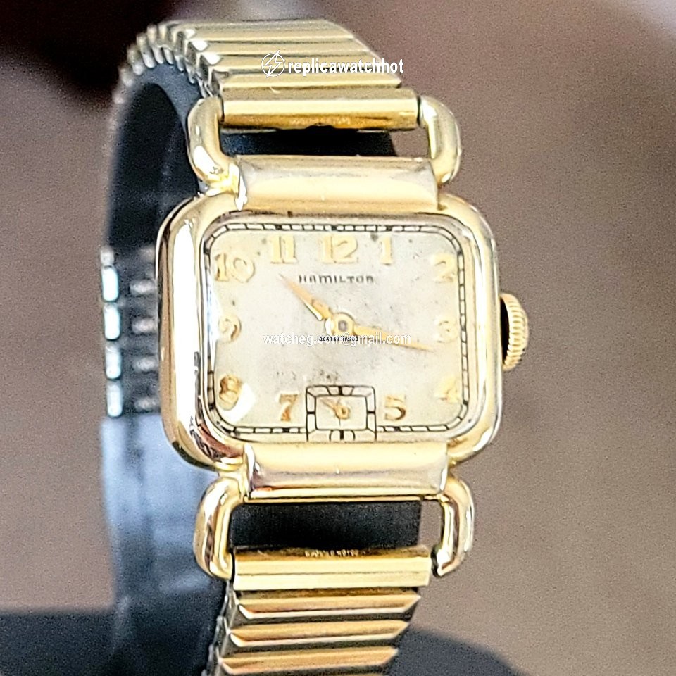 Hamilton Mens watch Unisex Manual winding Gold Steel Hamilton Grade 987A 2