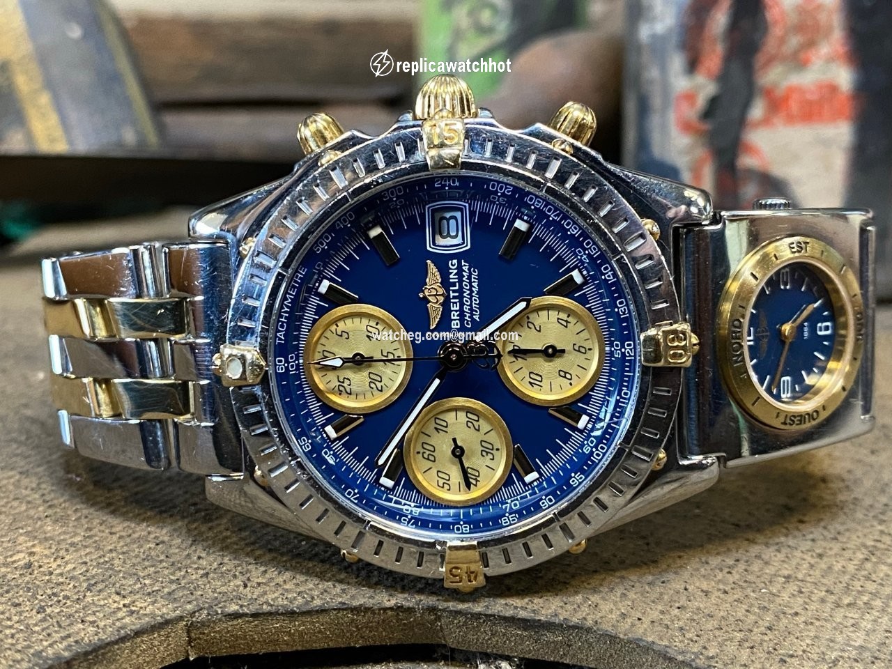 Breitling Blackbird Mens watch Unisex Automatic Gold Steel B13350 2