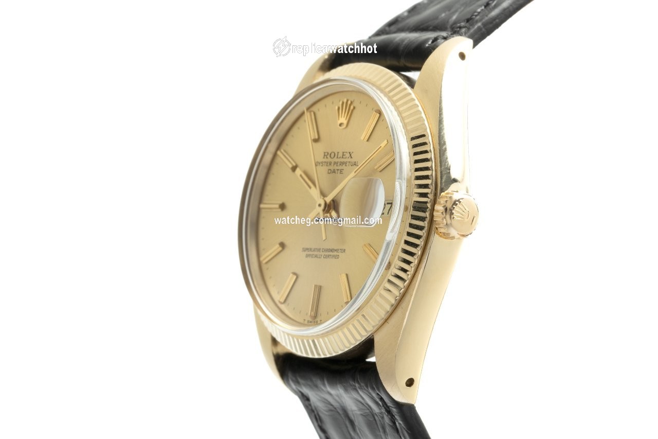 Rolex Oyster Perpetual Date Mens watch Unisex Yellow gold Automatic 1501 2