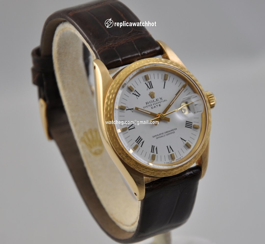 Rolex Oyster Perpetual Date Mens watch Unisex Yellow gold Automatic 1514 2