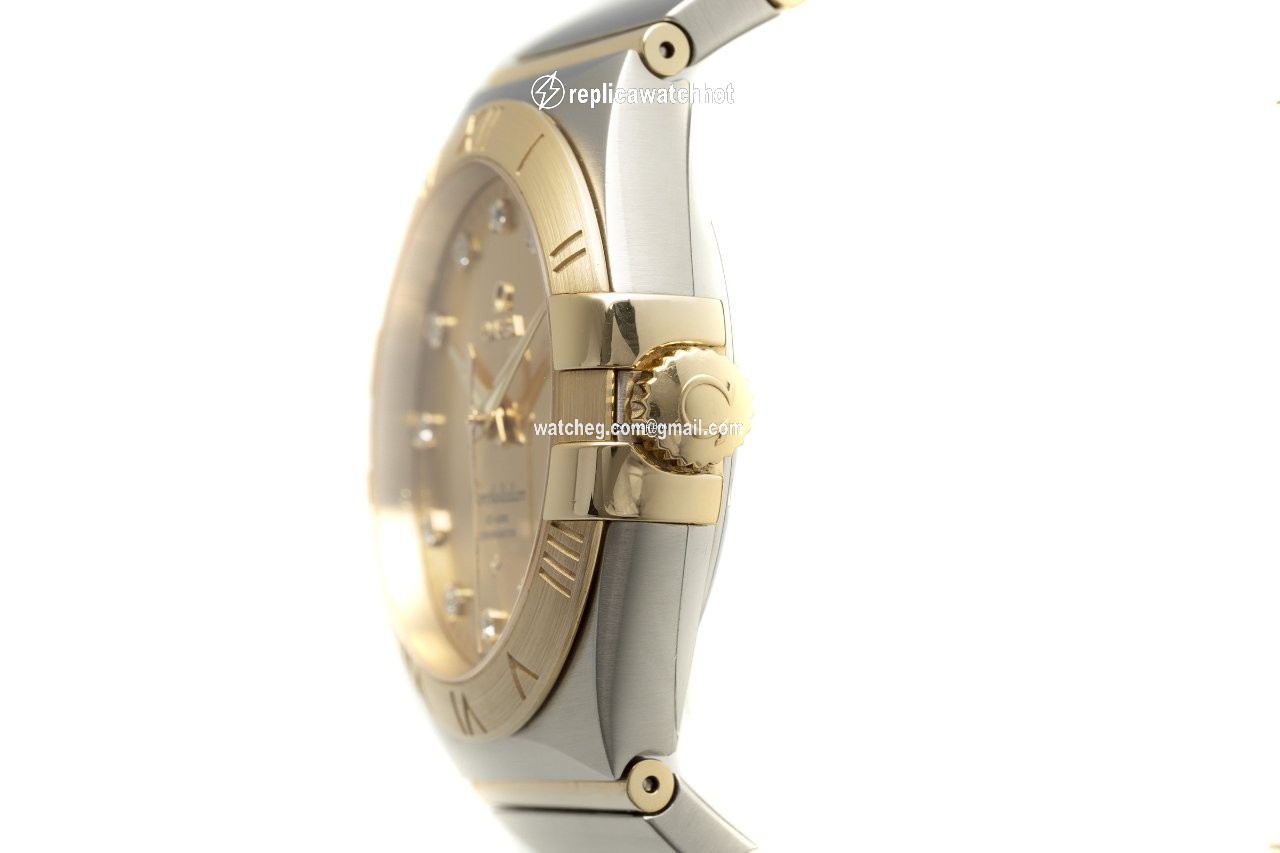 Omega Constellation Men Mens watch Unisex Automatic Gold Steel 123.20.38.21.58.001 2