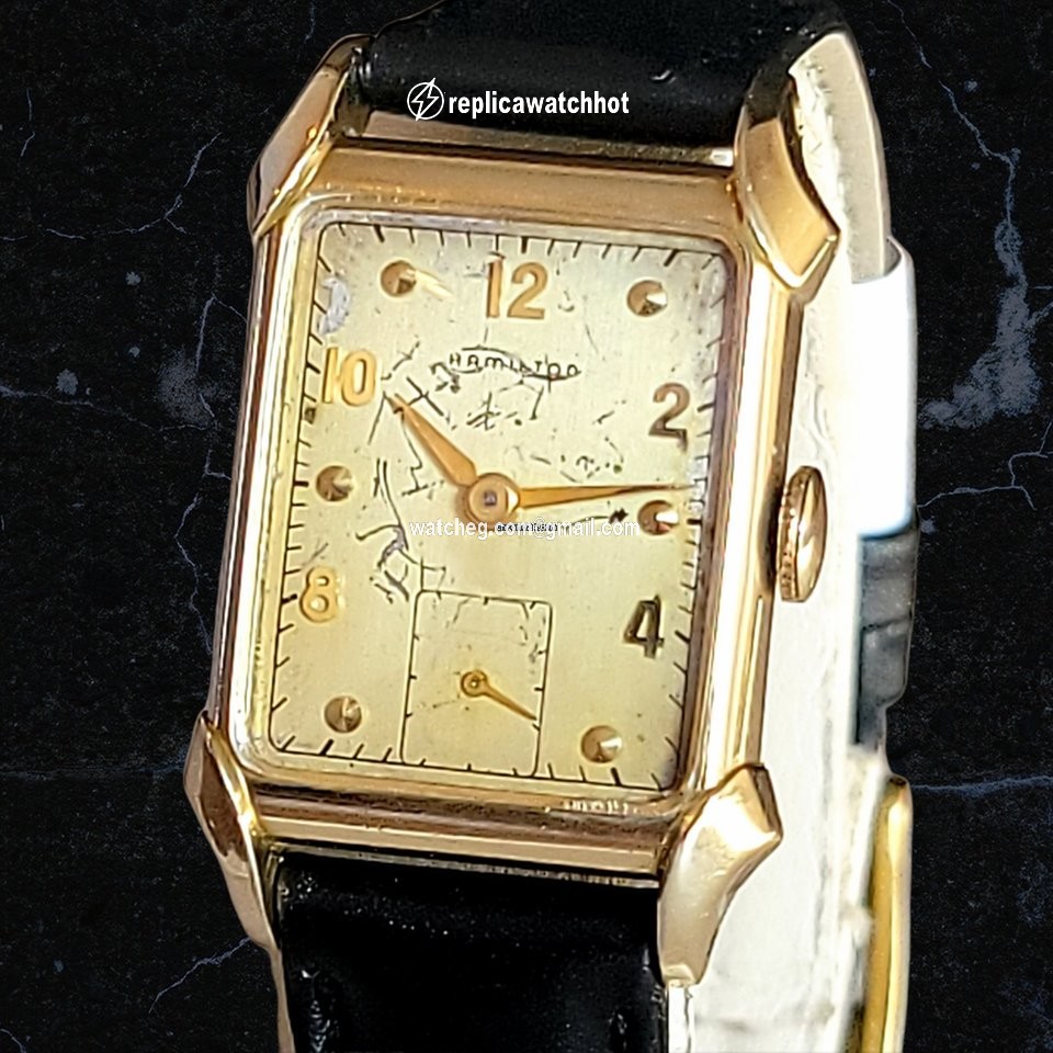 Hamilton Mens watch Unisex Manual winding Gold Steel Hamilton Grade 982 2