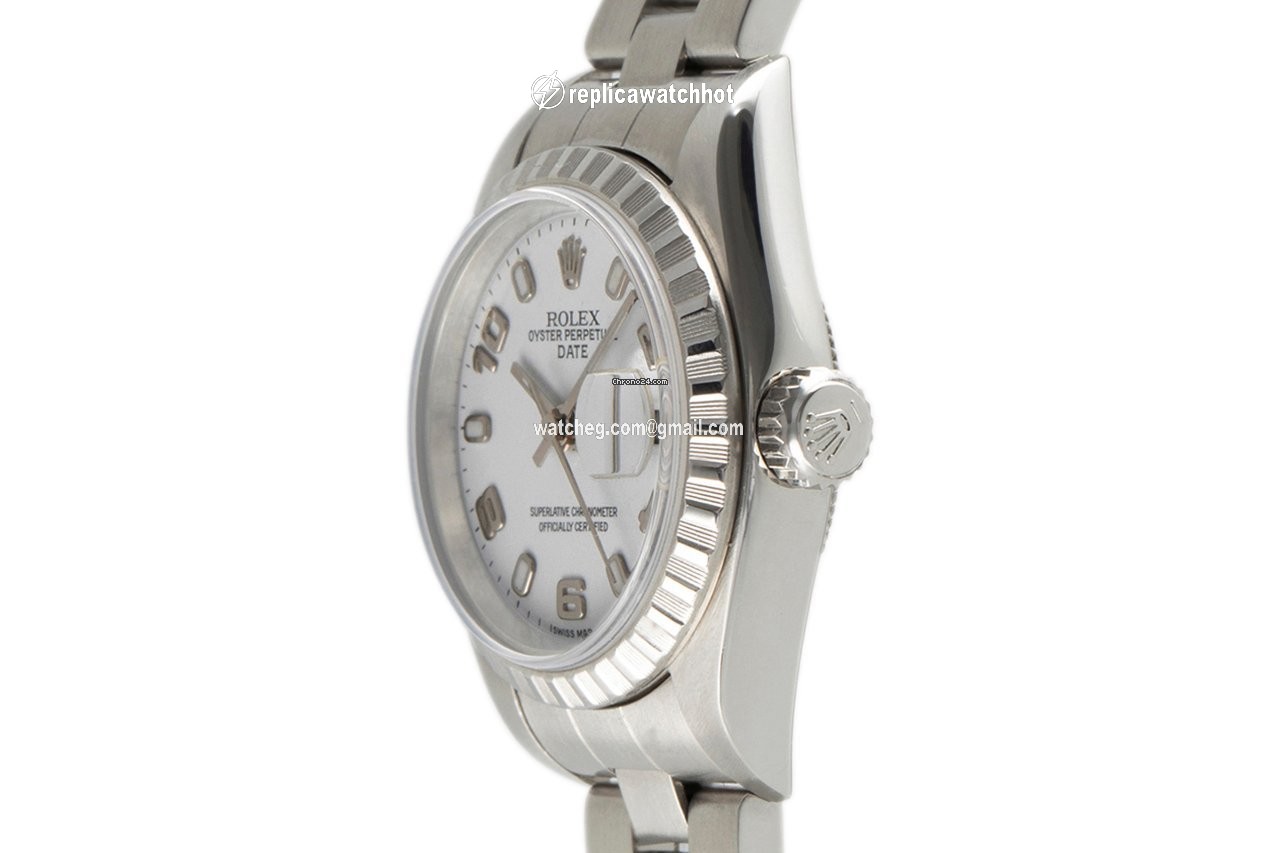 Rolex Oyster Perpetual Lady Date Womens watch Steel Automatic 79240 2