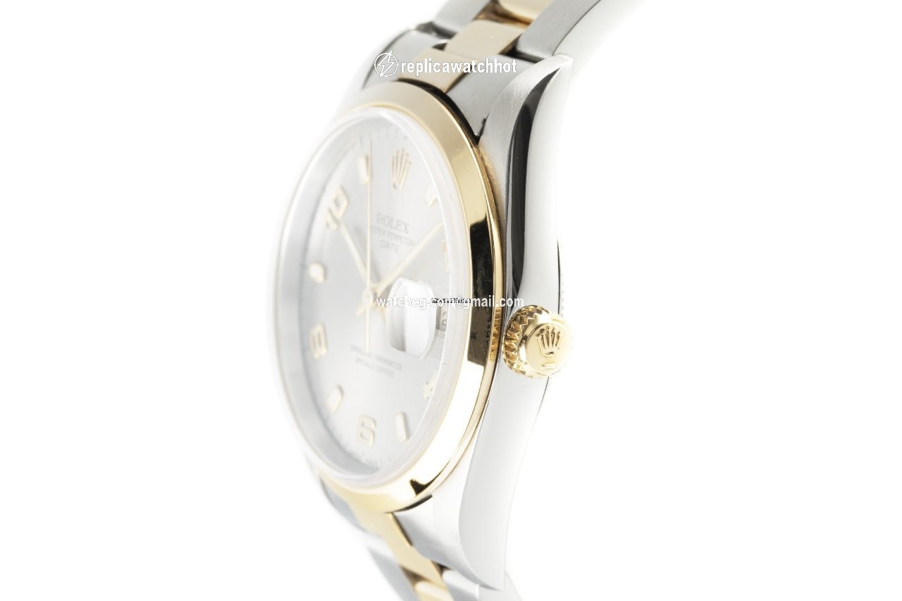 Rolex Oyster Perpetual Date Mens watch Unisex Gold Steel Automatic 15203 2