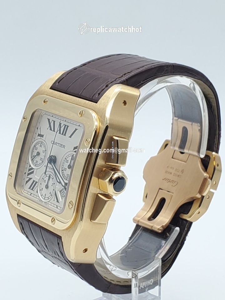 Cartier Santos 100 Mens watch Unisex Automatic Rose gold W20131Y1 2