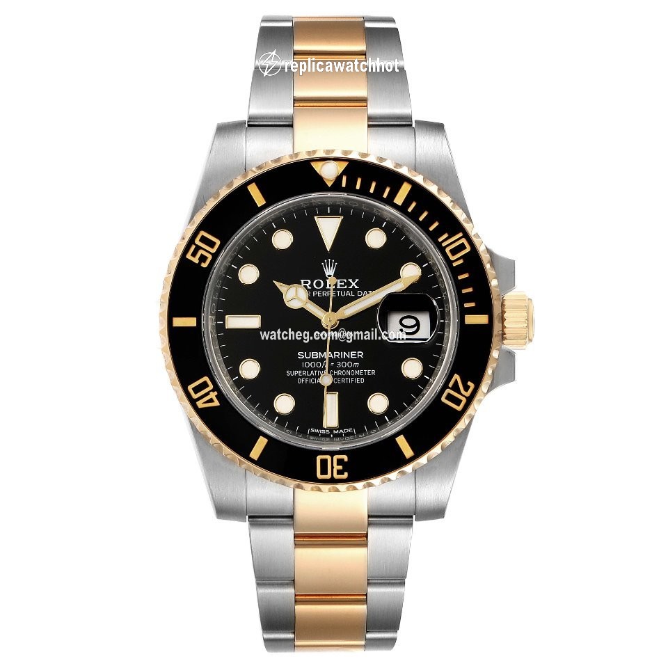 Rolex Submariner Date Mens watch Unisex Gold Steel Automatic 116613 2