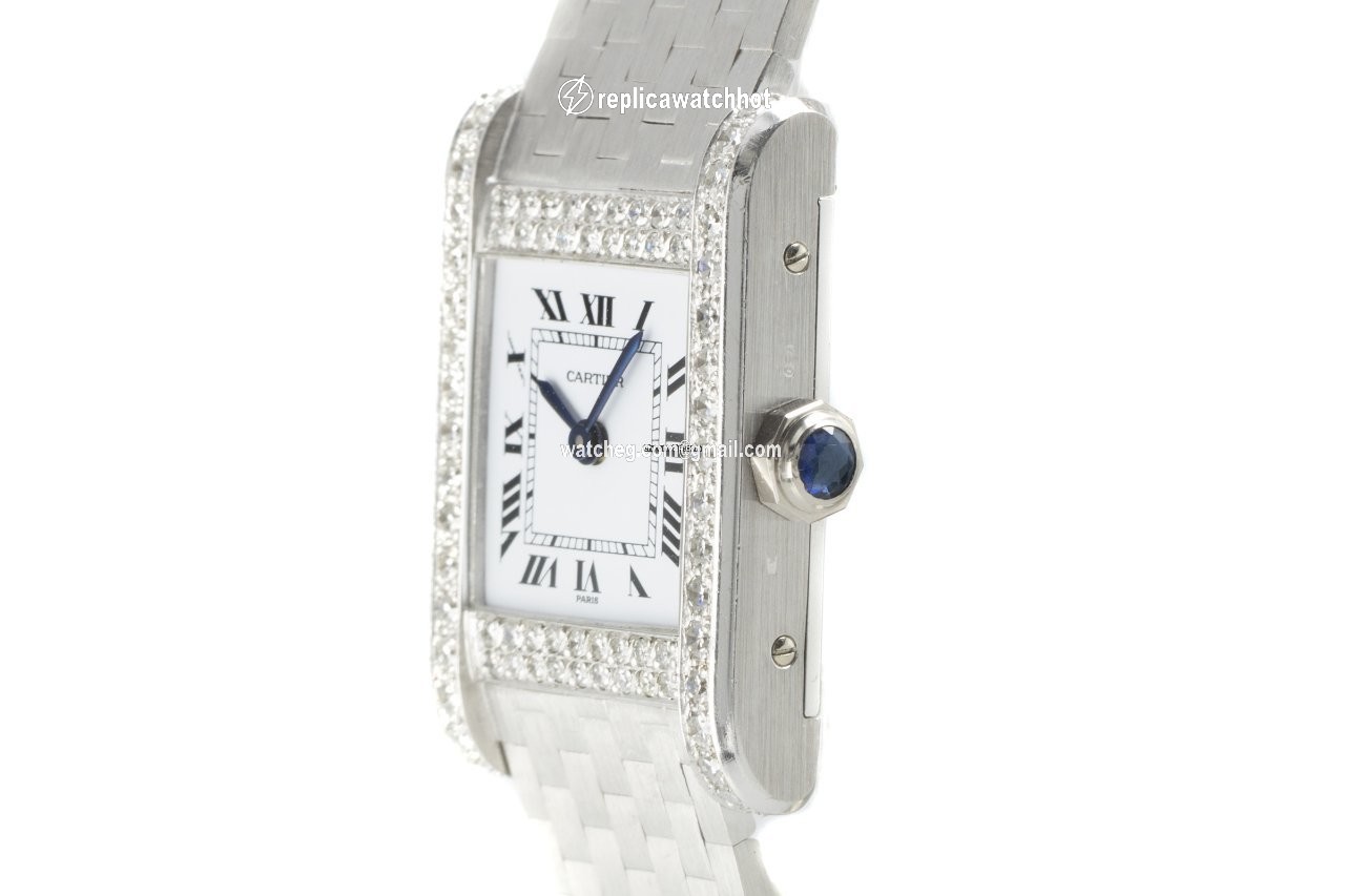 Cartier Tank Womens watch Manual winding White gold 78093 2