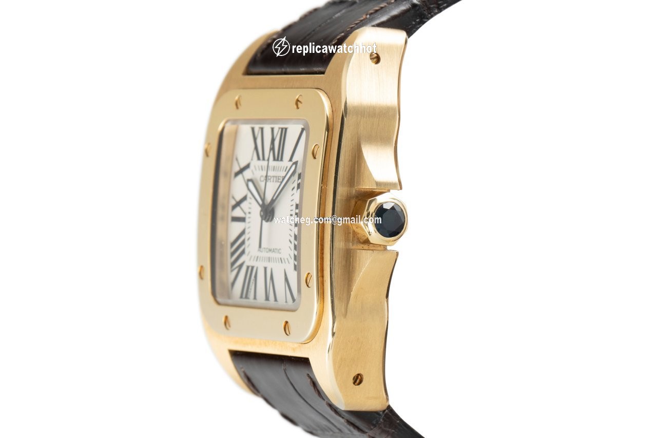 Cartier Santos 100 Mens watch Unisex Automatic Yellow gold 2880 2