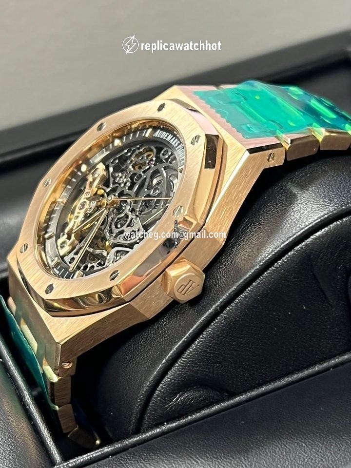 Audemars Piguet Royal Oak Double Balance Wheel Openworked Mens watch Unisex Automatic Rose gold 15407OR.OO.1220OR.01 2