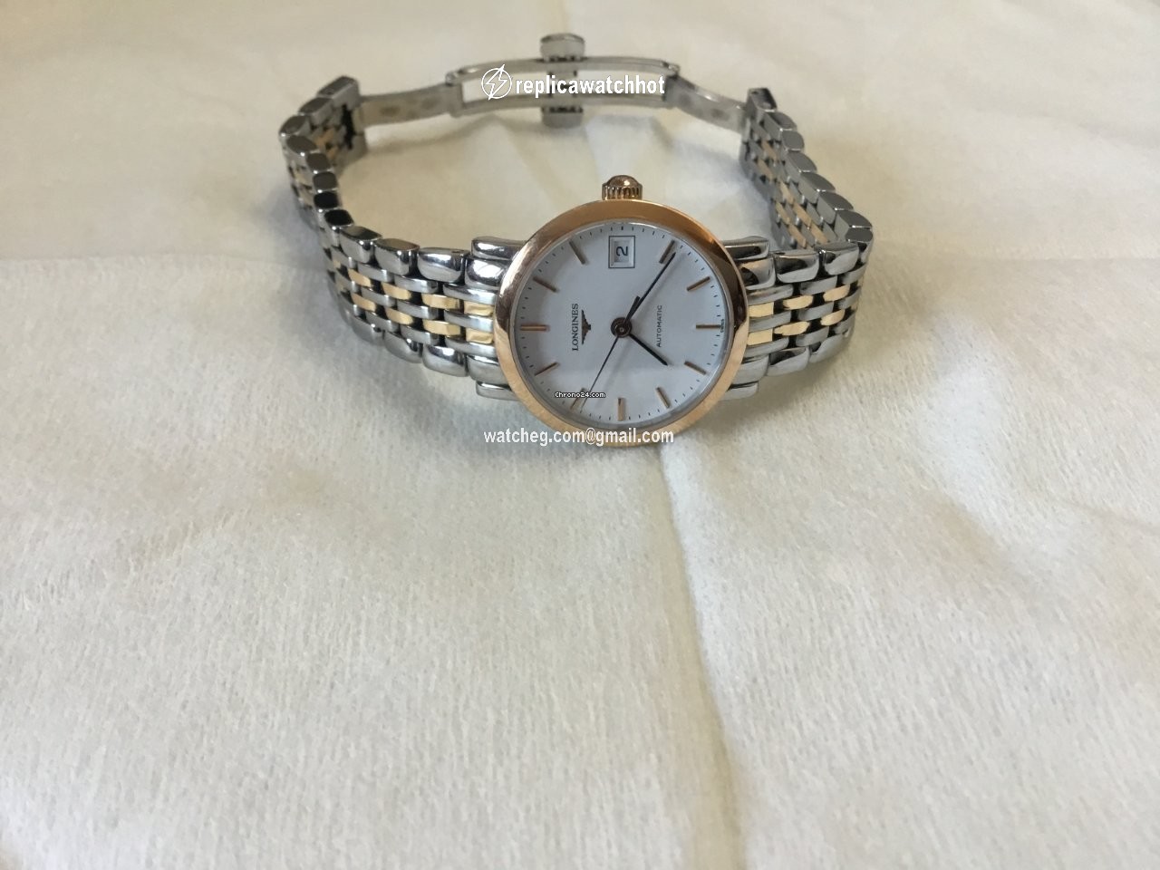 Longines Elegant Womens watch Automatic Gold Steel L4.309.5.12.7 2