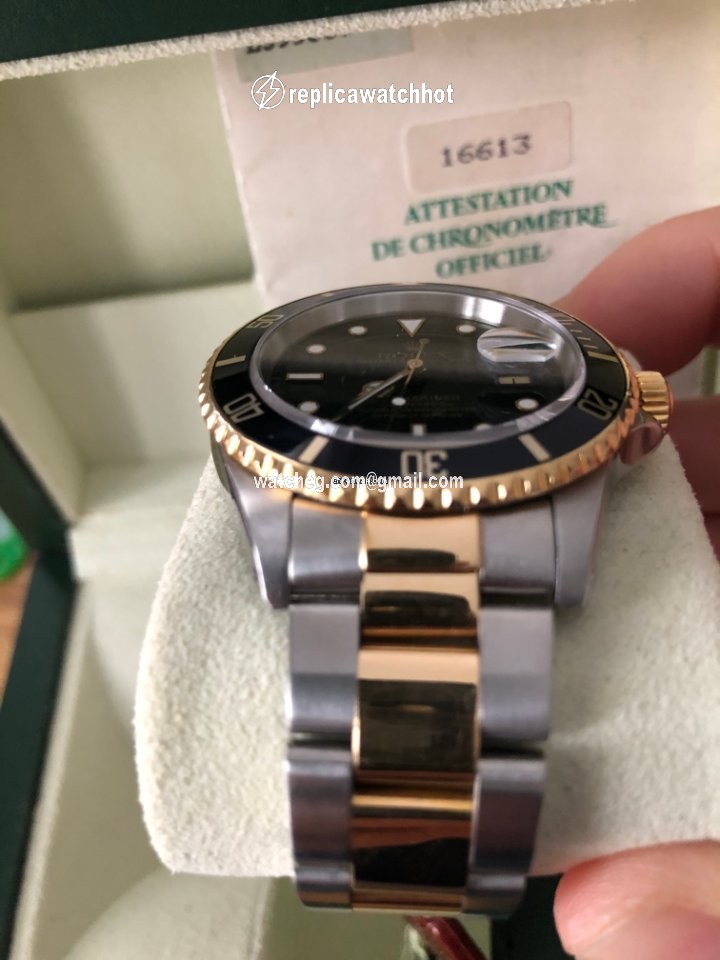 Rolex Submariner Date Mens watch Unisex Gold Steel Automatic 16613LN 2