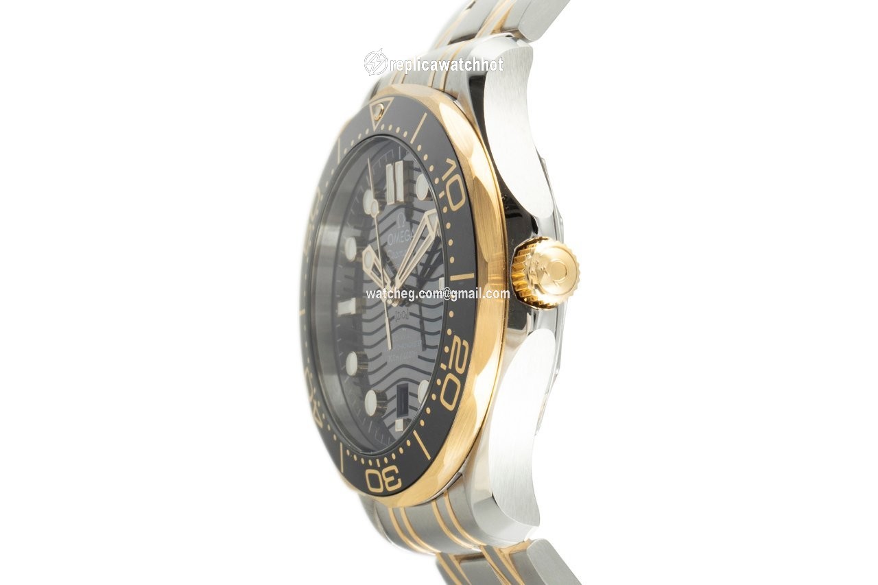 Omega Seamaster Diver 300 M Mens watch Unisex Automatic Gold Steel 210.22.42.20.01.001 2