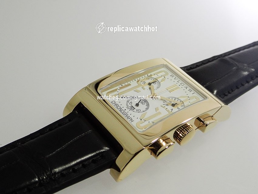 Bulgari Rettangolo Mens watch Unisex Quartz Yellow gold RTC49G 2