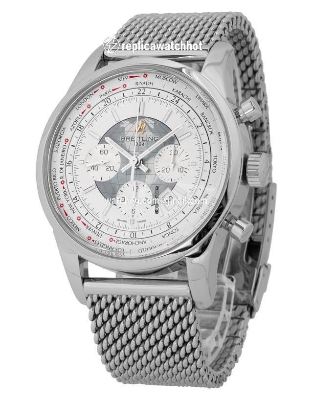 Breitling Transocean Chronograph Unitime Mens watch Unisex Automatic Steel AB0510U0.A732.152A 2