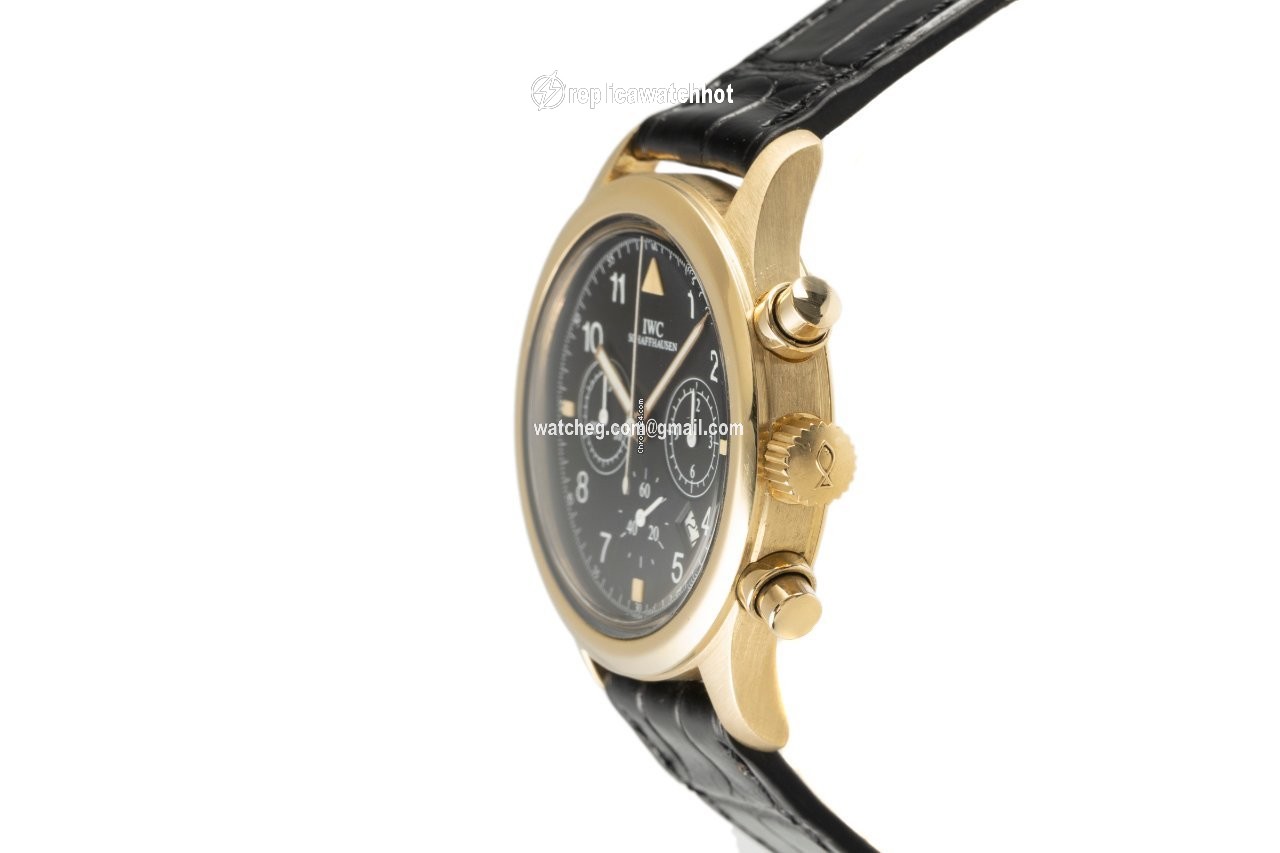IWC Pilot Chronograph Mens watch Unisex Quartz Yellow gold 3740 2