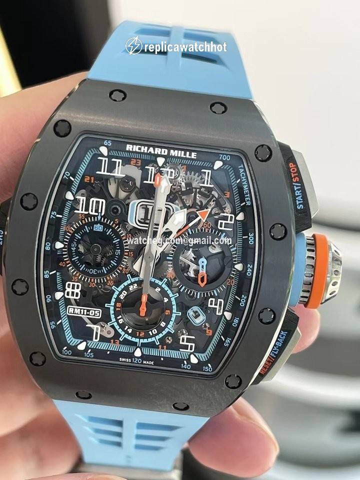 Richard Mille RM 011 Mens watch Unisex Automatic Carbon RM11-05 Automatic Winding Flyback Chronograph Gmt 2