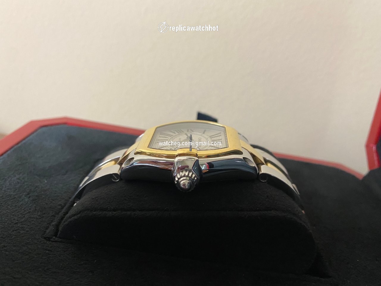 Cartier Roadster Mens watch Unisex Automatic Gold Steel w62031y4 2
