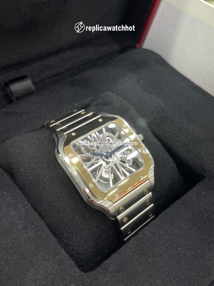 Cartier Santos Mens watch Unisex Manual winding Gold Steel WHSA0019 2