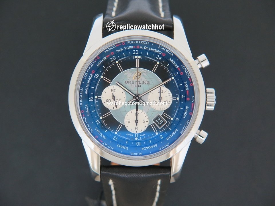 Breitling Transocean Chronograph Unitime Mens watch Unisex Automatic Steel AB0510U4 2