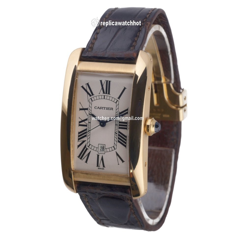 Cartier Tank Americaine Mens watch Unisex Quartz Yellow gold 1740 2