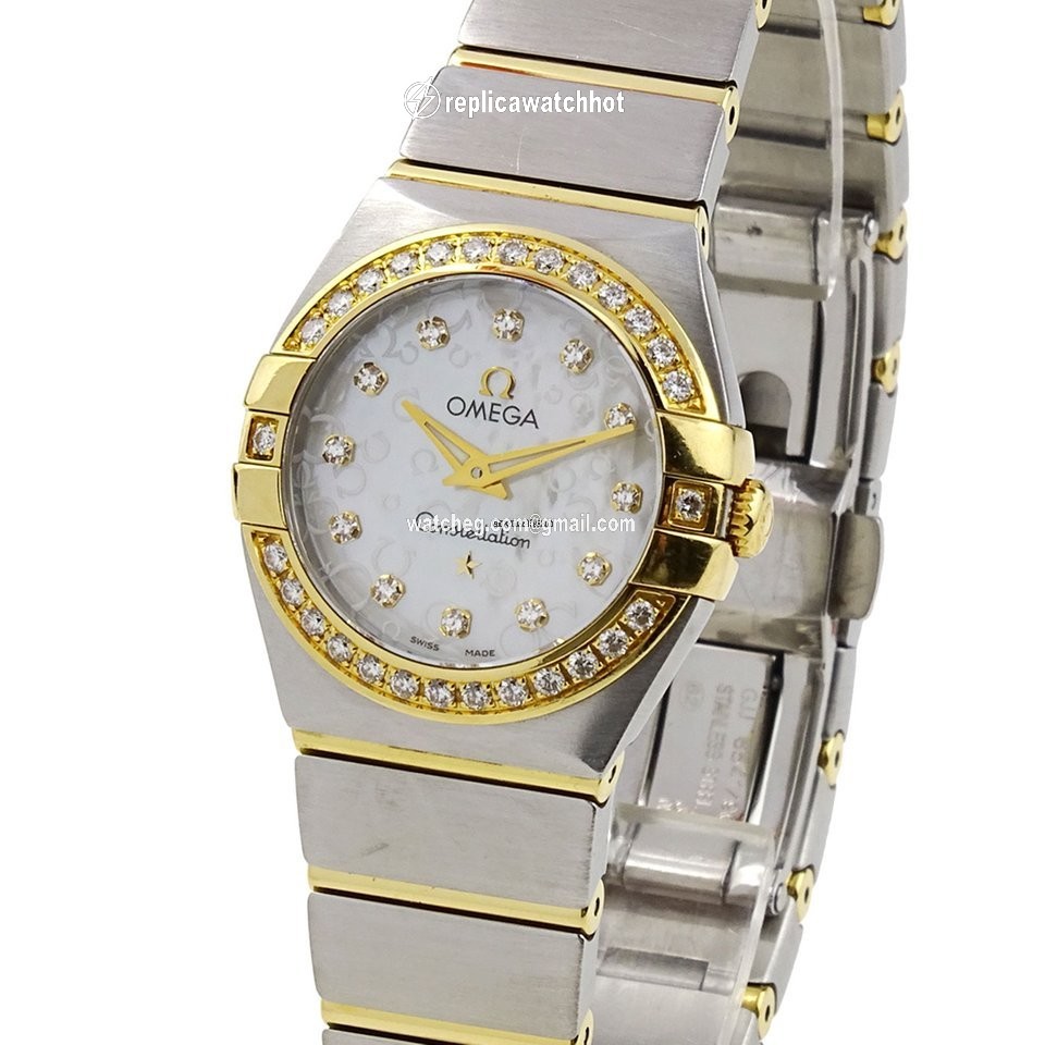 Omega Constellation Quartz Womens watch Quartz Gold Steel 123.25.24.60.55.010 2