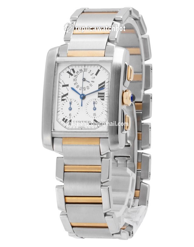 Cartier Tank Francaise Mens watch Unisex Quartz Gold Steel W51004Q4 2303 2