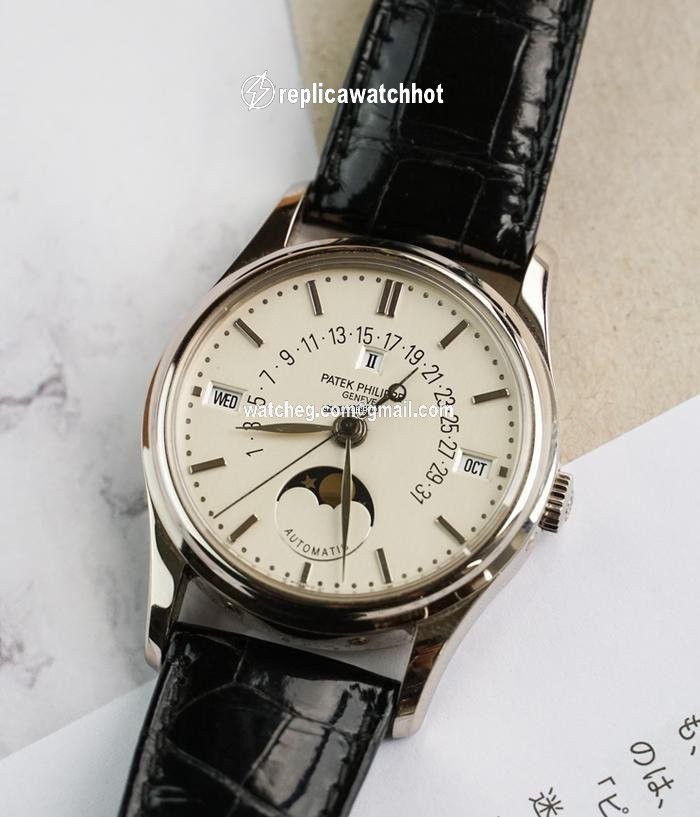 Patek Philippe Perpetual Calendar Mens watch Unisex Automatic White gold 5050G 2