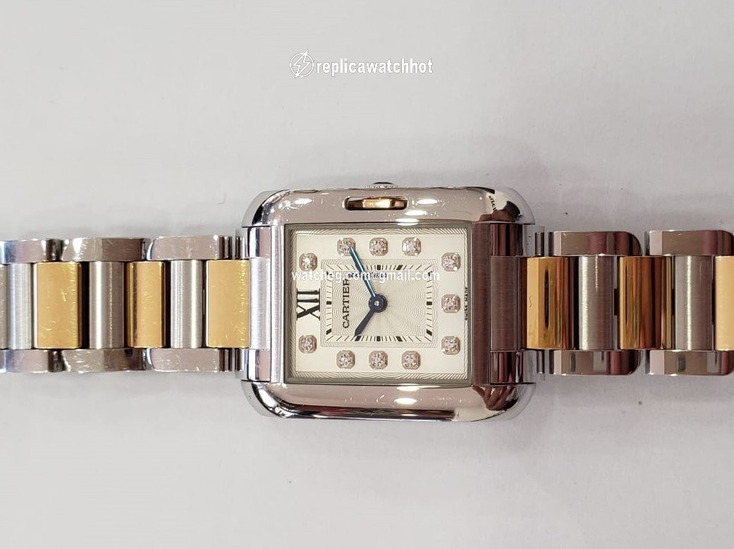 Cartier Tank Anglaise Womens watch Quartz Gold Steel 3485 2