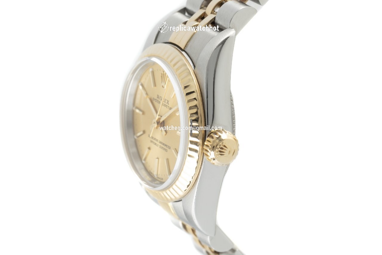 Rolex Oyster Perpetual Womens watch Gold Steel Automatic 67193 2
