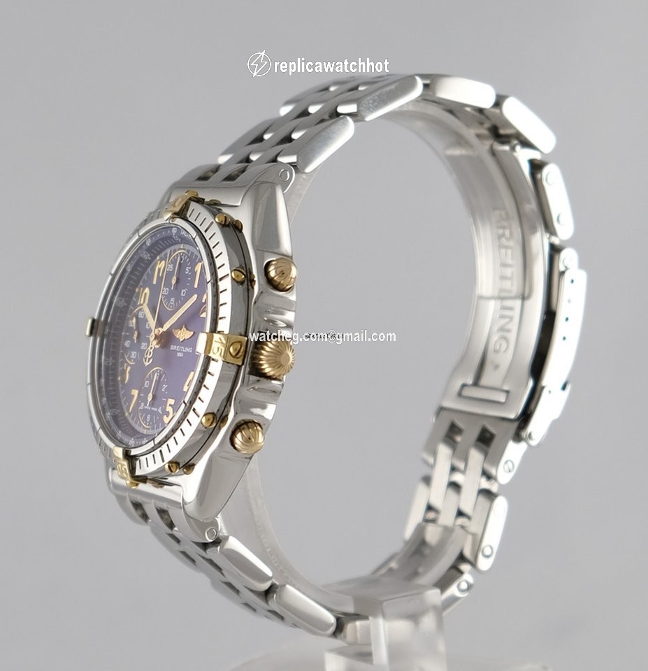 Breitling Chronomat Mens watch Unisex Automatic Gold Steel B 13050.1 2