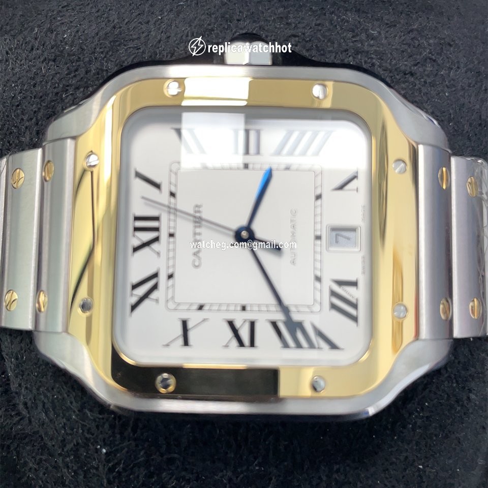 Cartier Santos Mens watch Unisex Automatic Gold Steel W2SA0006 2
