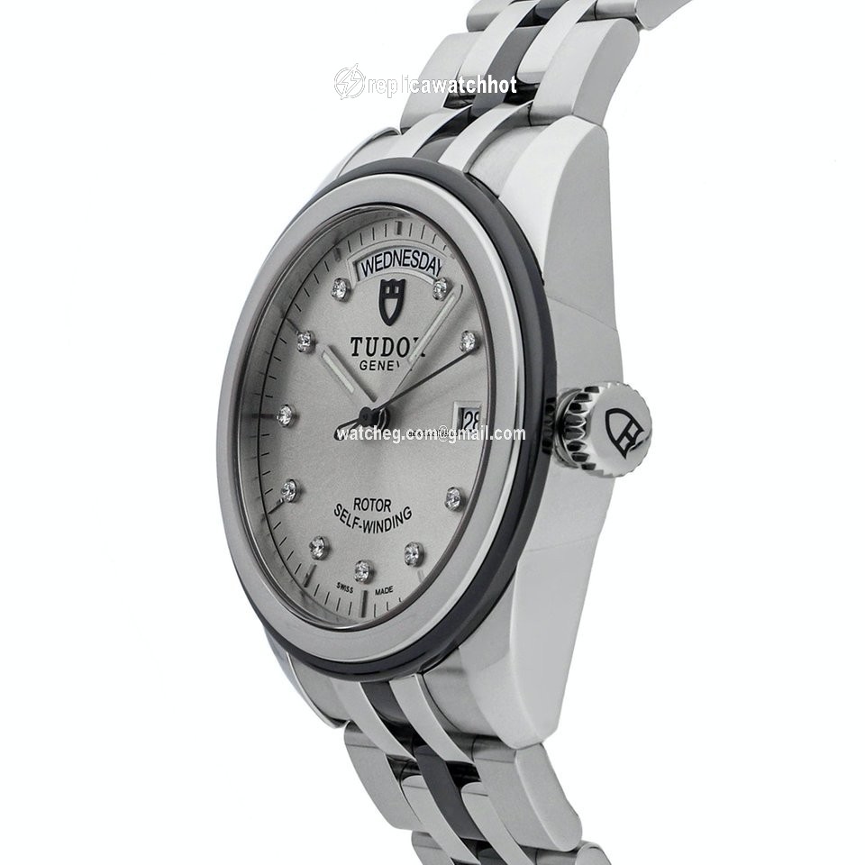 Tudor Glamour Date-Day Mens watch Unisex Automatic Steel 56010N SLV DI BRC 2