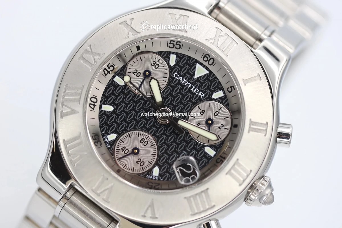 Cartier 21 Chronoscaph Mens watch Unisex Automatic Steel 2424 2