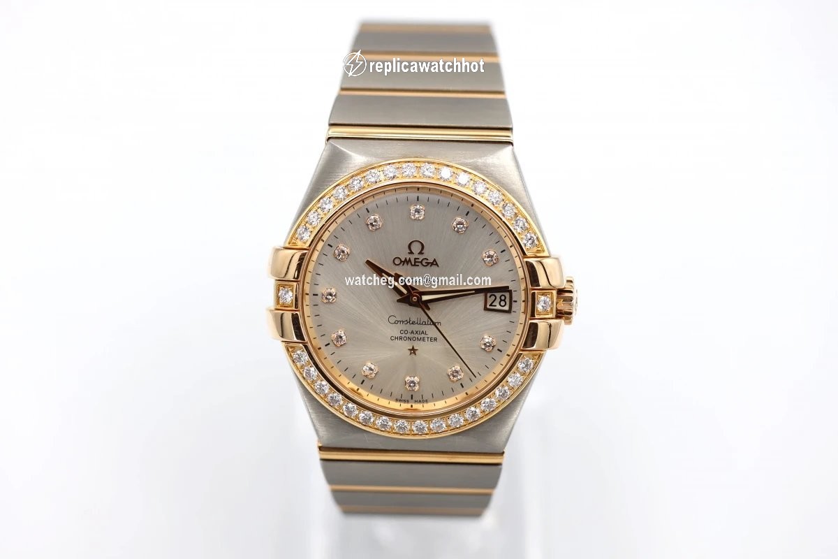 Omega Constellation Ladies Mens watch Unisex Automatic Gold Steel 123.25.35.20.52.001 2