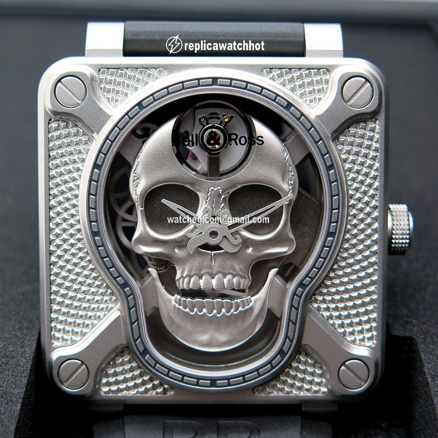 Bell & Ross BR 01 Mens watch Unisex Manual winding Steel BR01-SKULL-SK-ST 2