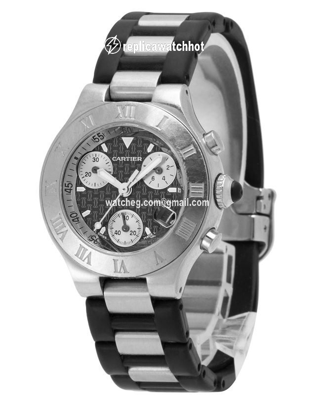 Cartier 21 Chronoscaph Mens watch Unisex Quartz Steel 2996 2
