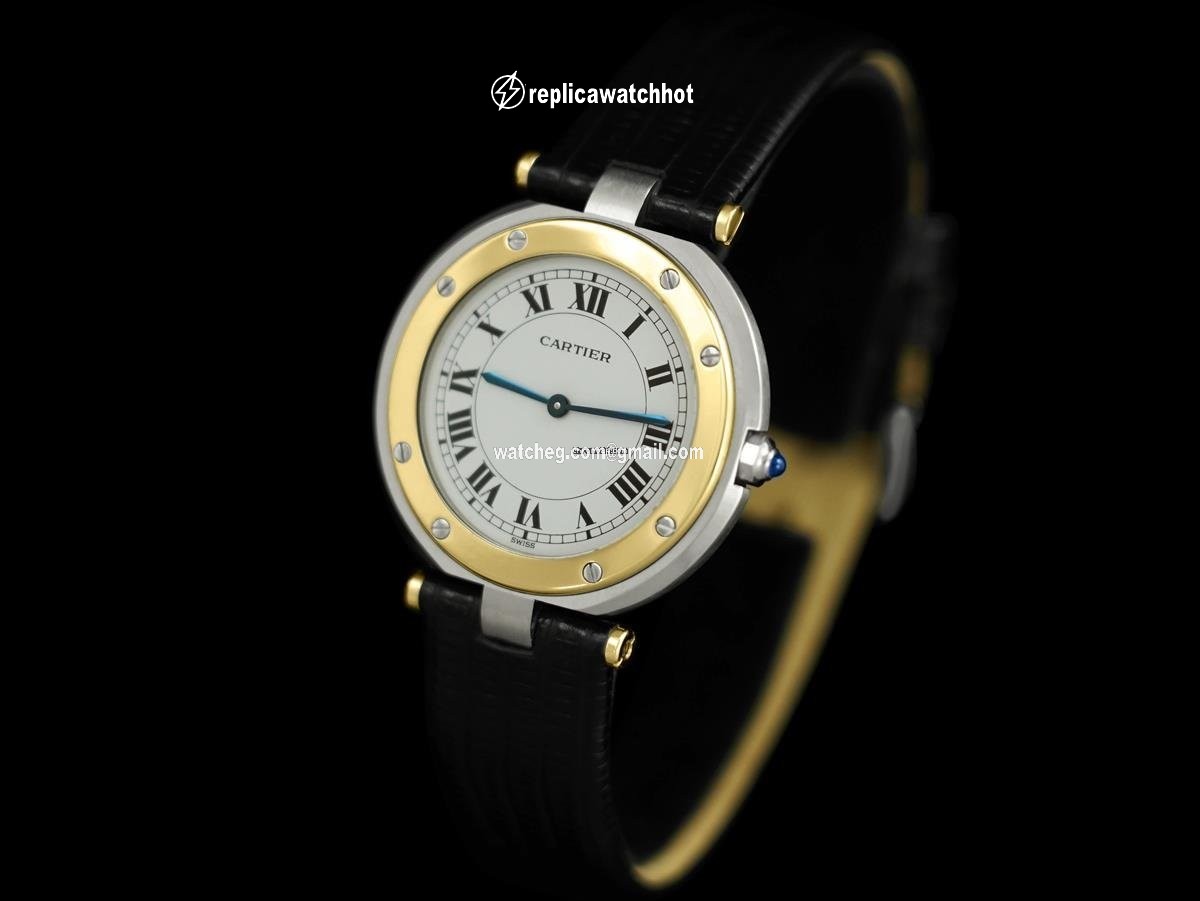 Cartier Santos Mens watch Unisex Quartz Gold Steel 8499ST 2