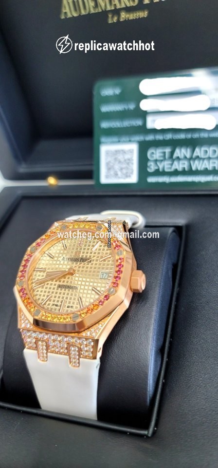 Audemars Piguet Royal Oak Lady Womens watch Automatic Rose gold 15452OR.ZY.D038VE.01 2