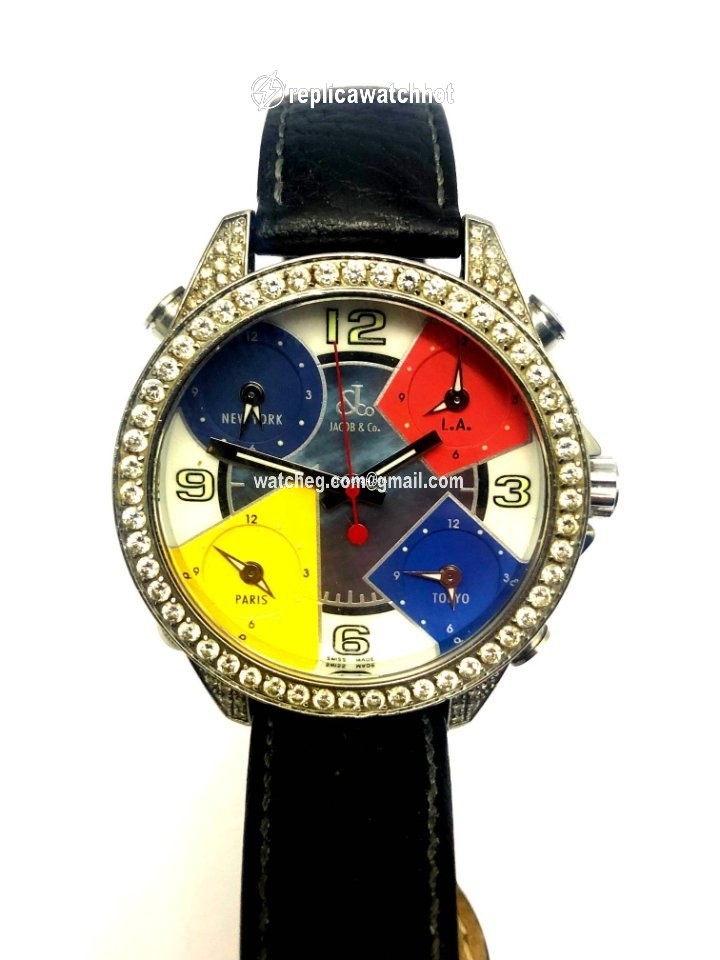 Jacob & Co. Five Time Zone Mens watch Unisex Quartz Steel JC-4 2