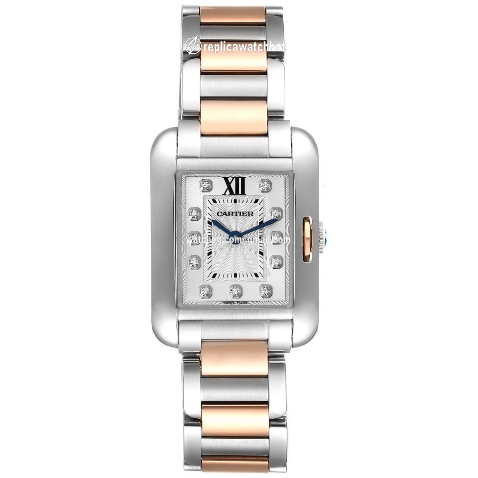 Cartier Tank Anglaise Womens watch Quartz Gold Steel WT100024 2