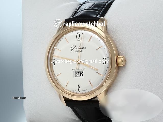 Glashtte Original Sixties Panorama Date Mens watch Unisex Automatic Rose gold 2-39-47-01-01-04 2