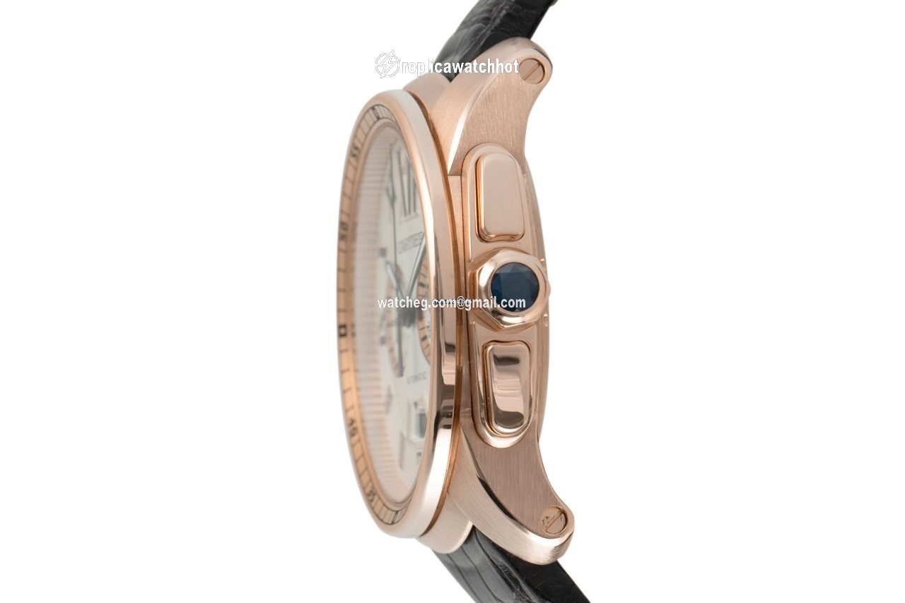 Cartier Calibre de Cartier Chronograph Mens watch Unisex Automatic Red gold W7100044 2